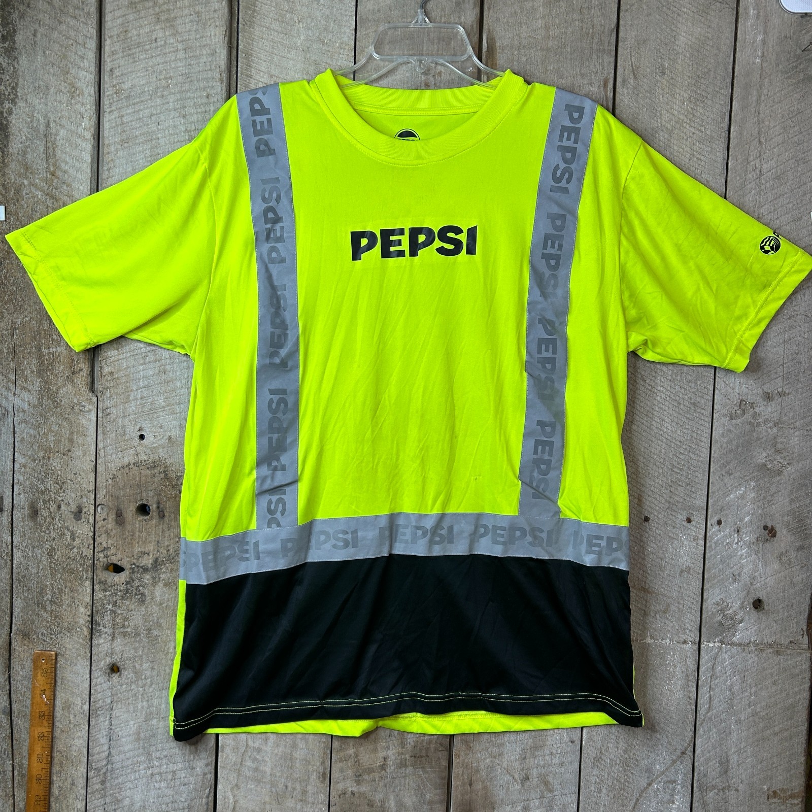 Pepsi Zero Safety Shirt Large Hi Vis Reflective Workwear Neon Yellow Tee