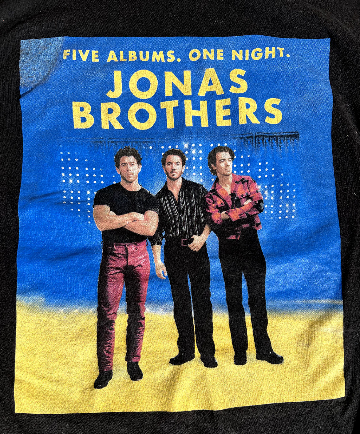 Jonas Brothers Concert T Shirt Five Albums One Night 2023 Black 2 Sided Size XL gallery