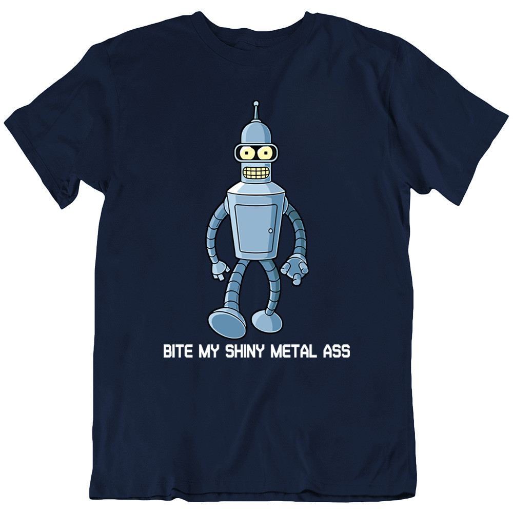 Bite My Shiny Metal Bender Futurama Cartoon TV Show T Shirt Tee Gift New gallery