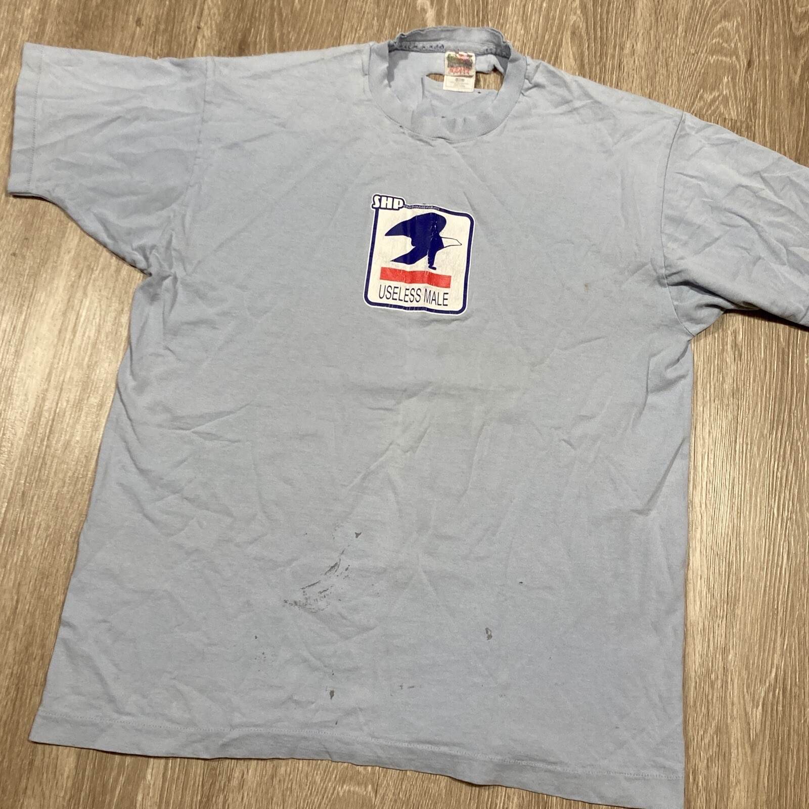 Useless Male Shirt XL 90s 00s Y2k Distressed Shipping Ship US Mail Parody Tee gallery