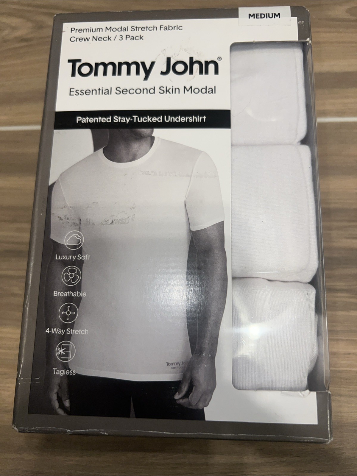 Tommy John Crew Neck Second Skin Modal Stay Tucked Undershirt 3 Pack Med New gallery