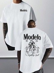Modelo Graphic Print Men’s 100% Cotton T-Shirt, Casual Sports Style Top T-Shirt