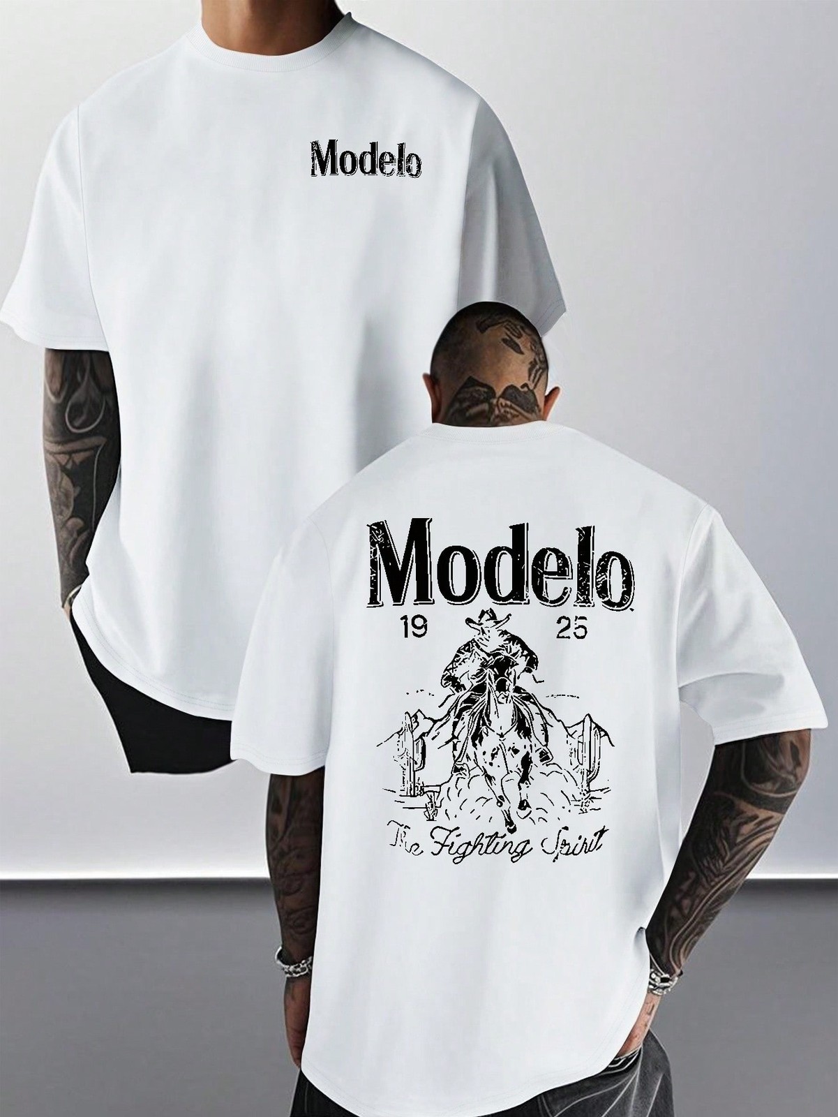 Modelo Graphic Print Men's 100% Cotton T-Shirt, Casual Sports Style Top T-Shirt gallery