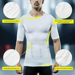 Men Slimming Body Shaper Waist Trainer Tank Top Fat Burn Belly Compression Vest
