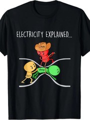 Funny Physics Teacher Electricity Explained Science Joke T-Shirt Kawayi Print Or