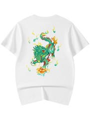 Niepce Emerald Kirin Embroidered Tee Japanese Streetwear T-Shirt for Men