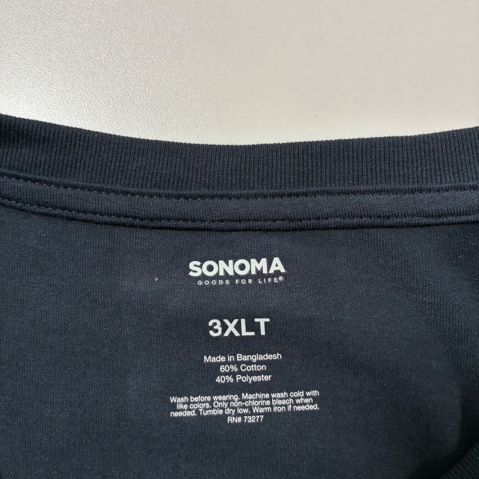 NEW Sonoma Long Sleeve Tee Mens 3XLT Tall Blue Supersoft Crewneck Cotton Blend gallery