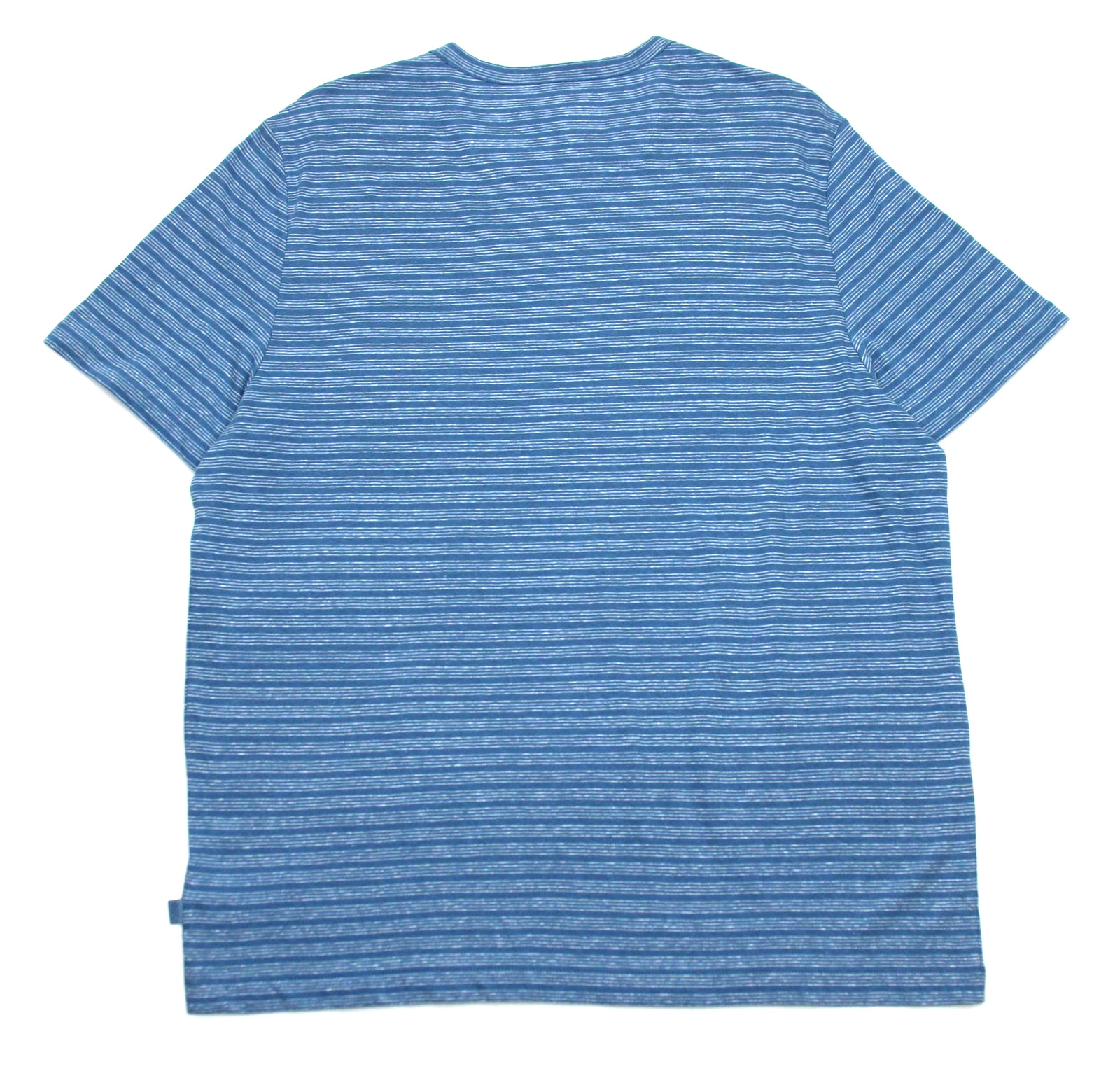 Michael Kors Shirt Mens Large Steel Blue Striped Linen Cotton Crew Neck Tee NWT gallery