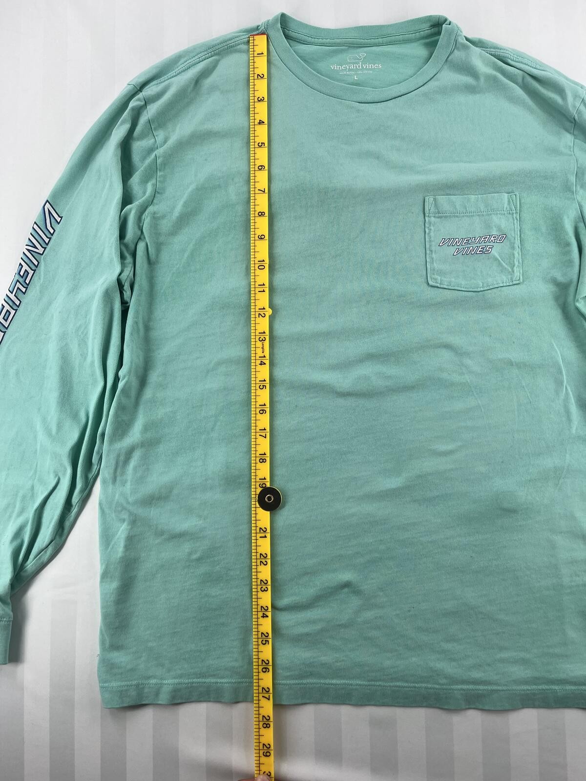 Vineyard Vines Mint Green Long Sleeve Pocket Graphic T-Shirt Men's L gallery