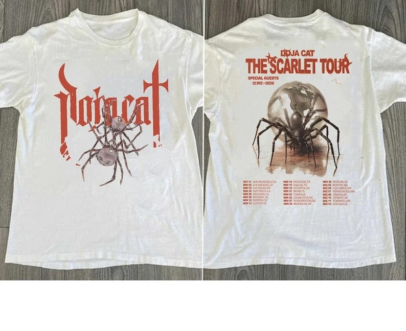 2 Sides Doja Cat The Scarlet Tour 2023 White S-5XL T-Shirt IA621 gallery