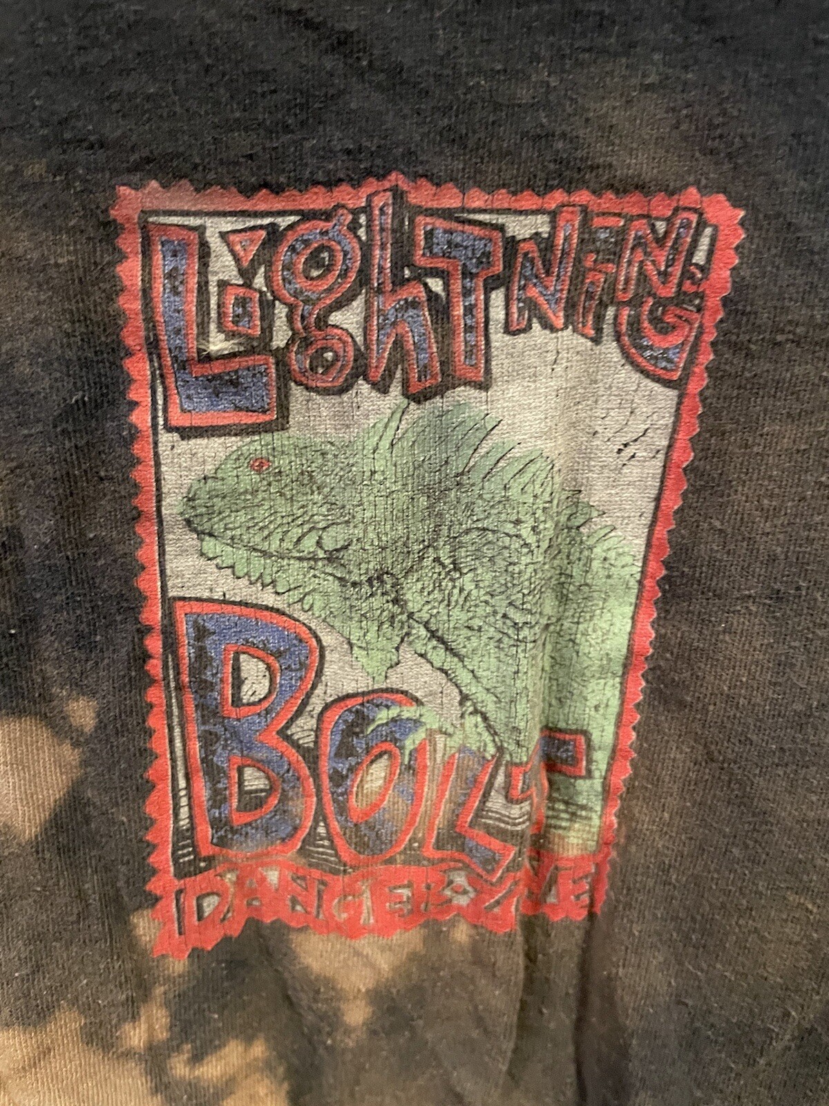 Lightning Bolt T-shirt Mens Large Danger Zone Iguana Neon Graphics Vtg Made USA gallery