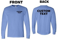 Custom T-Shirt DryBlend® 50/50 Long Sleeve, Personalized, Add Your Own Text