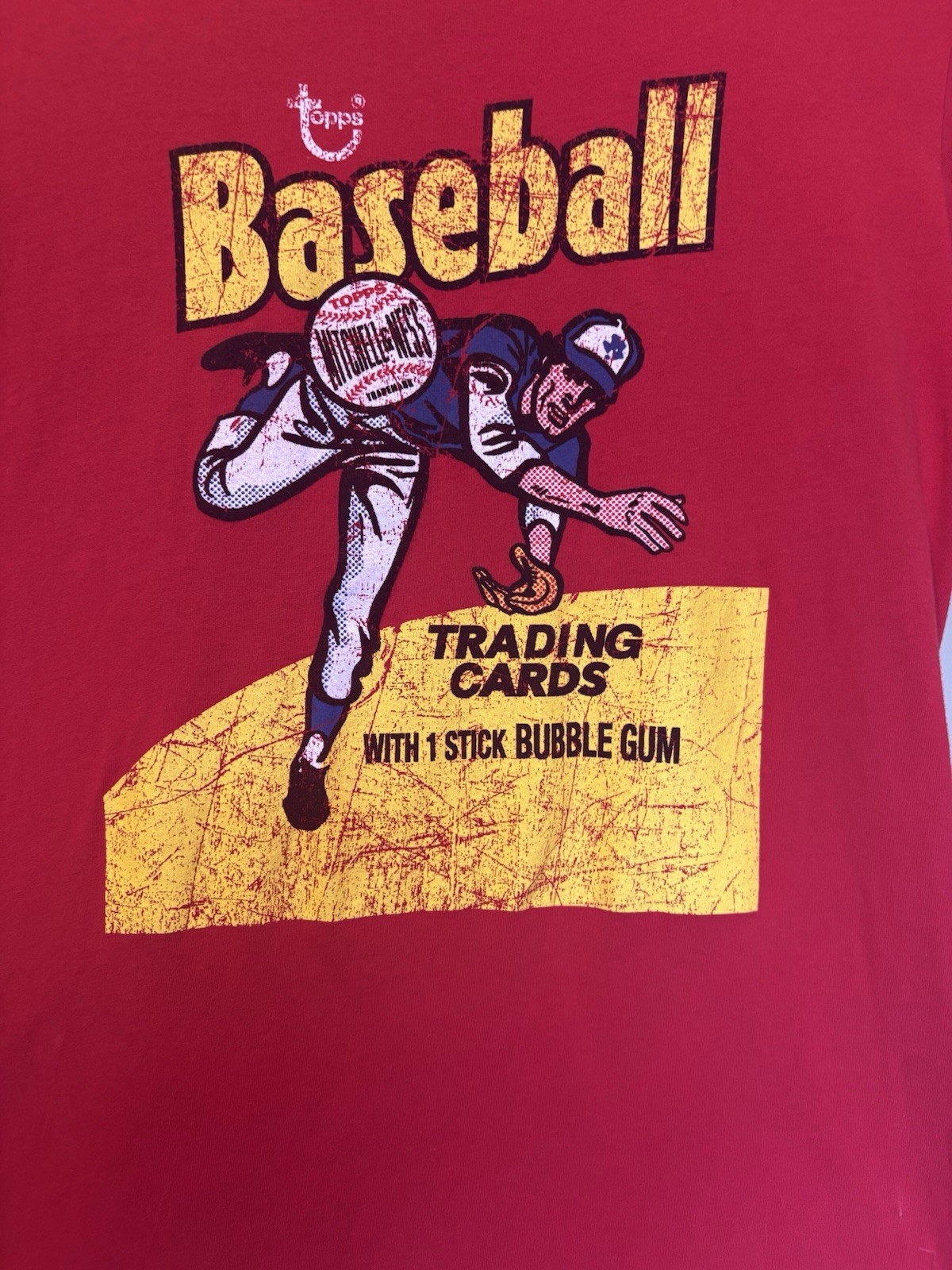 Mitchell & Ness Nostalgia Co. Topps Baseball Trading Cards Graphic Tee Red L gallery