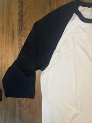 Gildan Medium 5700 Men’s Baseball T-Shirt 3/4 Sleeve Raglan Black/White NWT