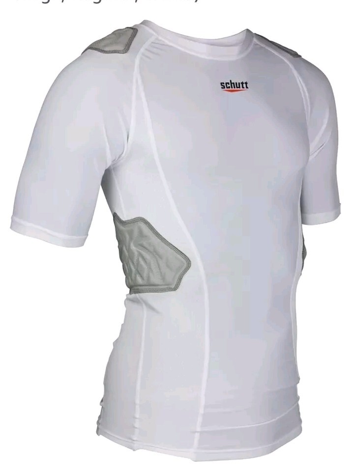 Schutt Size S Integrated Padded Men's Shirt White NWT #W6 gallery