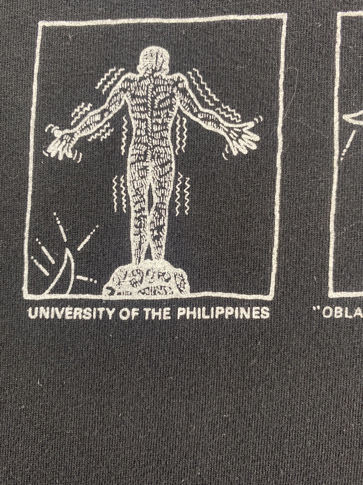 VTG University Of The Philippines Maroons Shirt Oblation XL Black Filipino 80s gallery