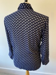 HUNTER mens 1970’s HISHIYA NAVY SOFT SEMI-SHEER RETRO LONG SLEEVE SHIRT M 40″
