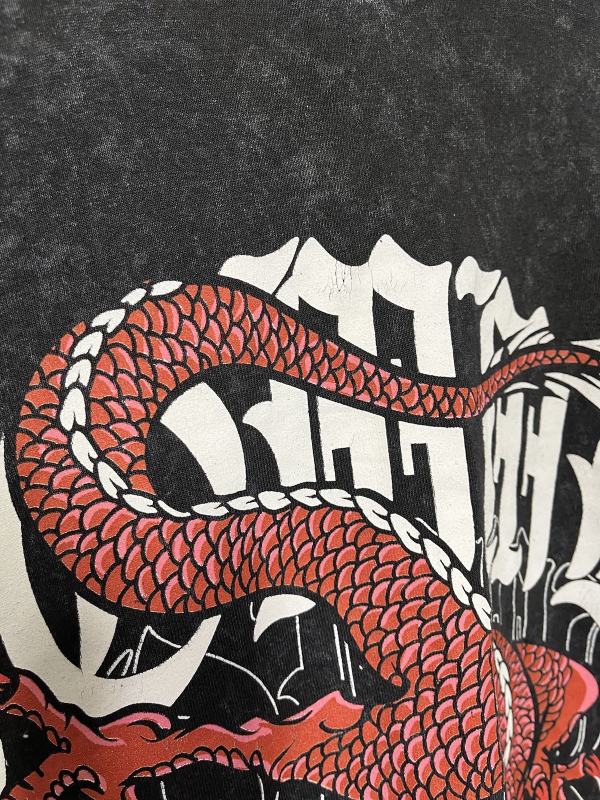 Pre-Owned Boohoo MAN Acid Wash Dragon Graphic T-Shirt, Size M gallery
