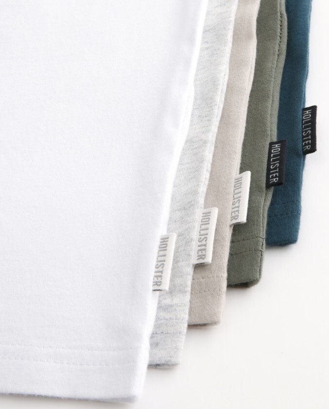 Hollister ICON Relaxed CREW-Neck T-SHIRT 5-PACK Short 5 pack Size L,M, S #G0-2 gallery