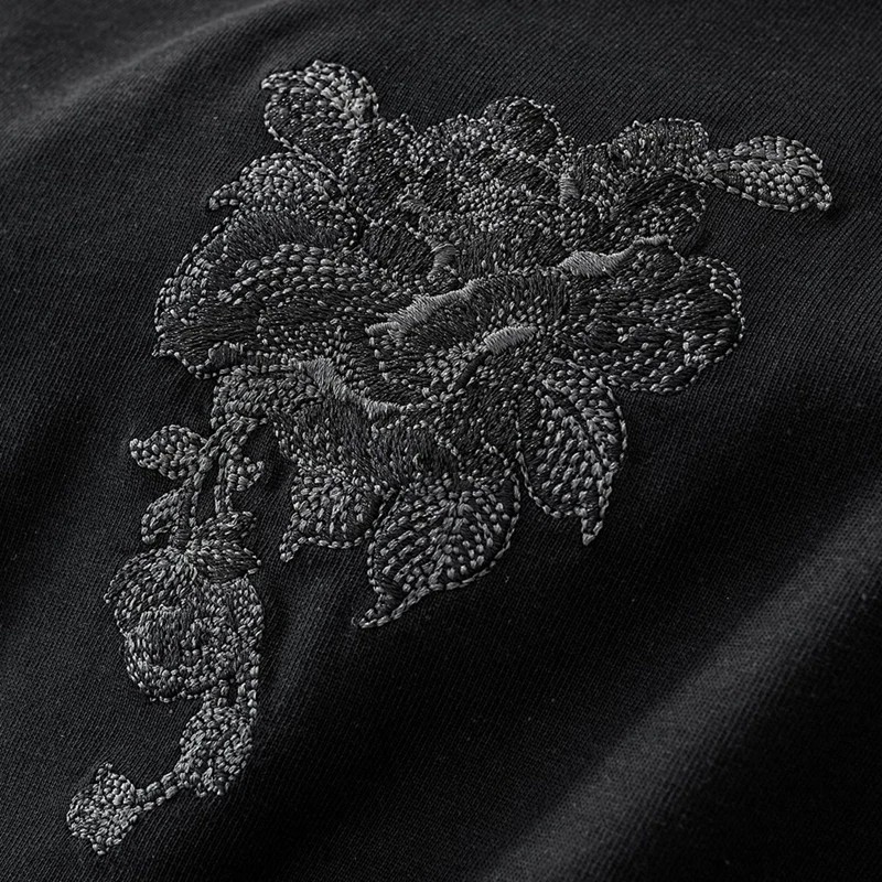Men's Dragon Sword Embroidered Cotton Short Sleeve T-Shirt Loose Casual Tee gallery