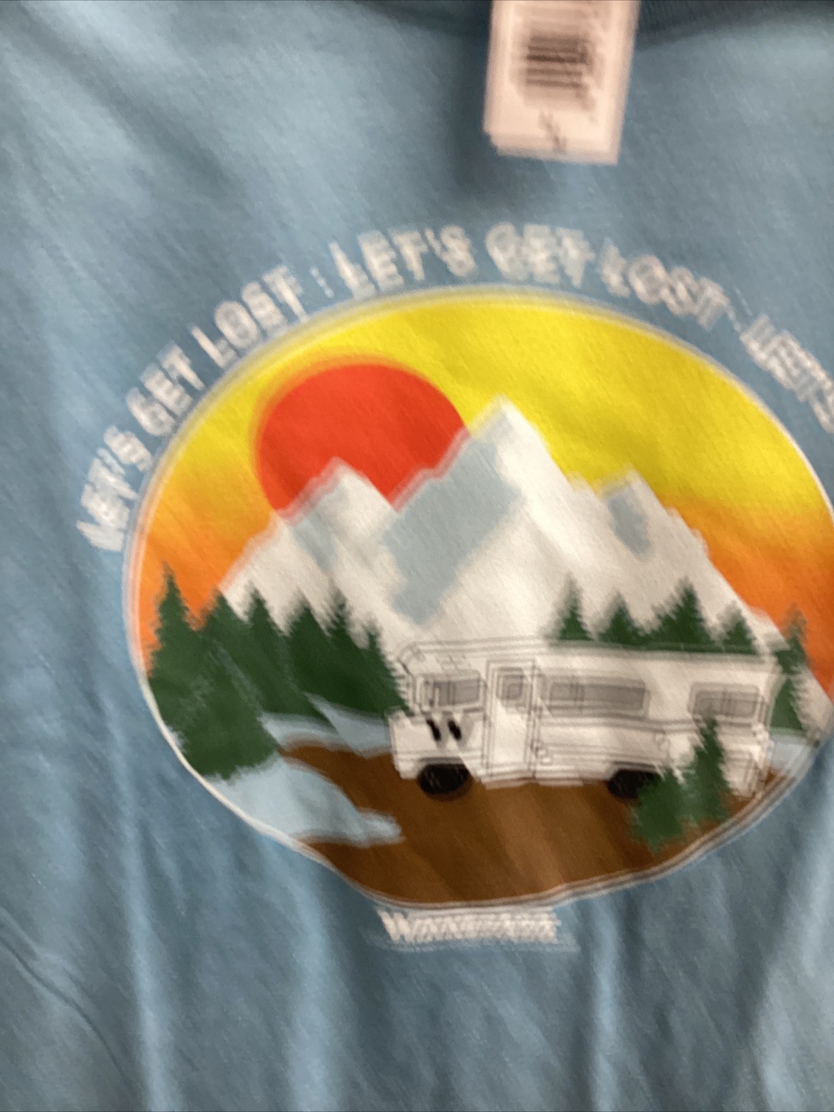 Winnebago Mens RV Camping T Shirt Blue "Let's Get Lost" Motorhome Size Medium gallery