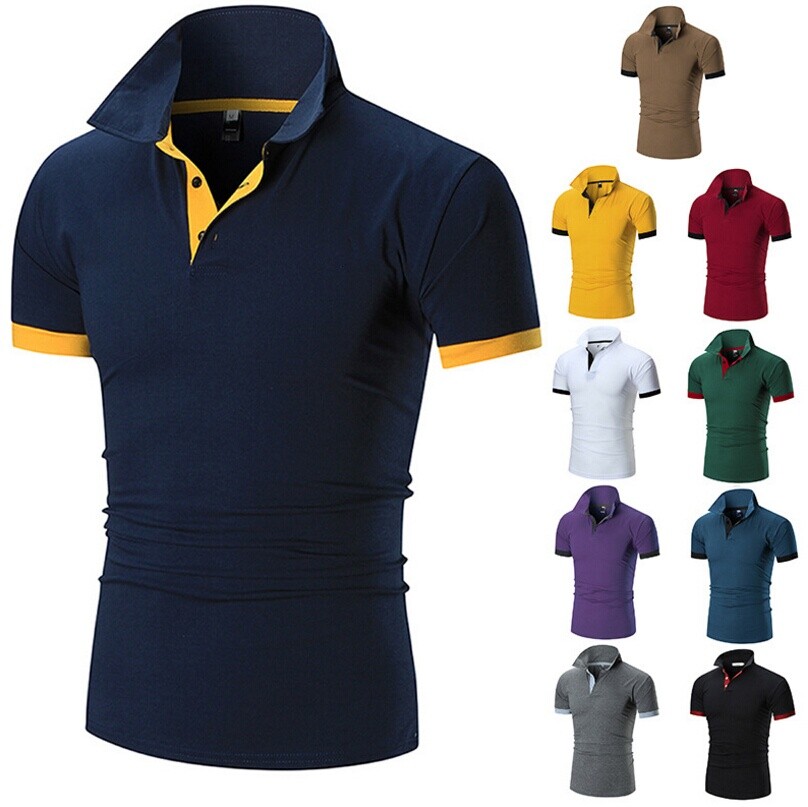 Fashion Men's Slim Fit Shirts Short Sleeve Casual Gol T-Shirt Mulscle Tops Tee gallery