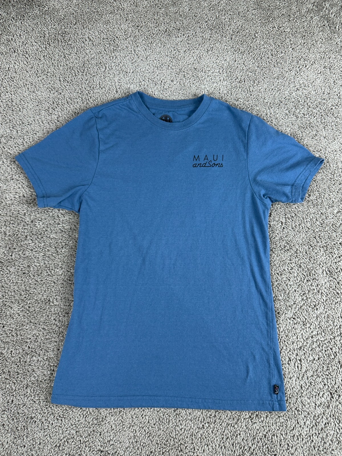 Maui & Sons Shirt Mens Medium Blue Pink Short Sleeve Cotton Blend Casual gallery