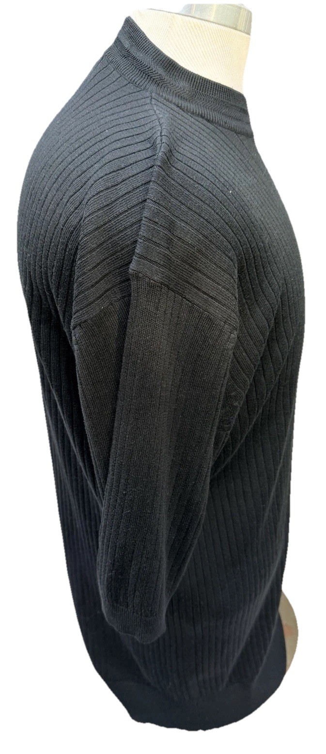 Joey Richi Black Short Sleeve Casual Crew Neck Textured Shirt 2XL Silk Blend gallery