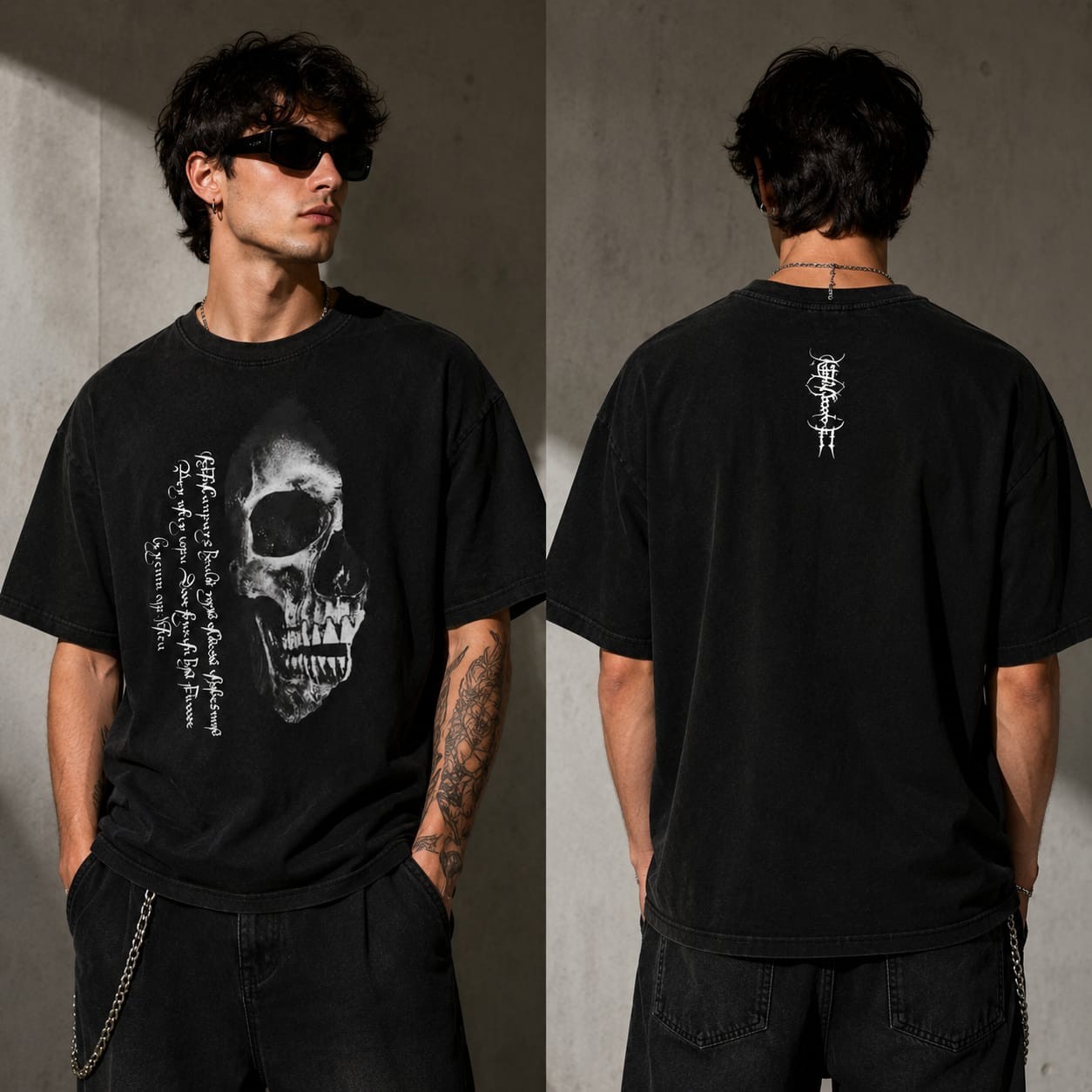 Trendly Vintage Skull Graphic Oversized Unisex Streetwear T-Shirt gallery