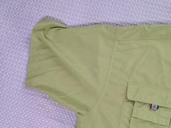 Columbia Lime Green Button Down Polyester Nylon Fishing Shirt Size L