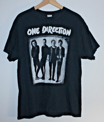 One Direction Graphic T-Shirt Large Black 44″ Chest 29″ T2B Crew Short-Sleeve
