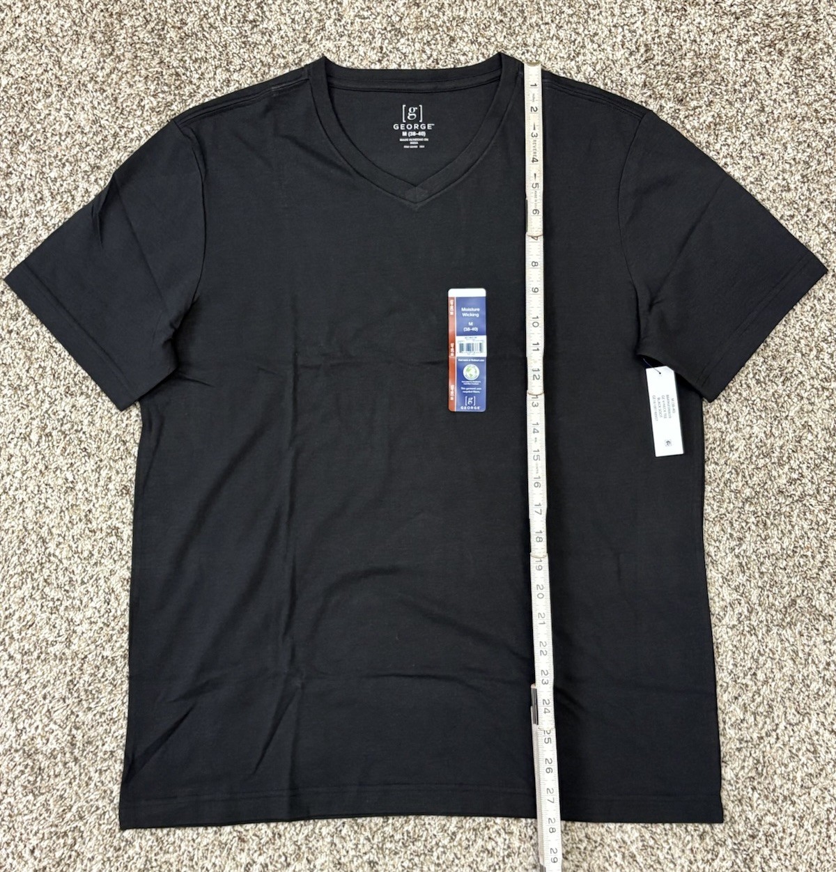 New George 3-PACK Men’s V-Neck T-shirt Tee Moisture Wicking Sz 38-40 MEDIUM (G8) gallery
