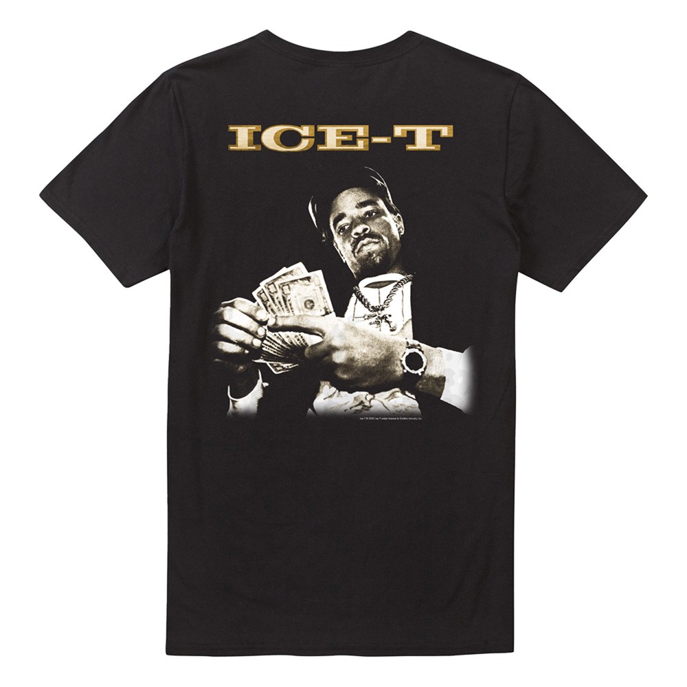 Ice-T - Counting Money (Back Print) Unisex T-Shirt, Black gallery