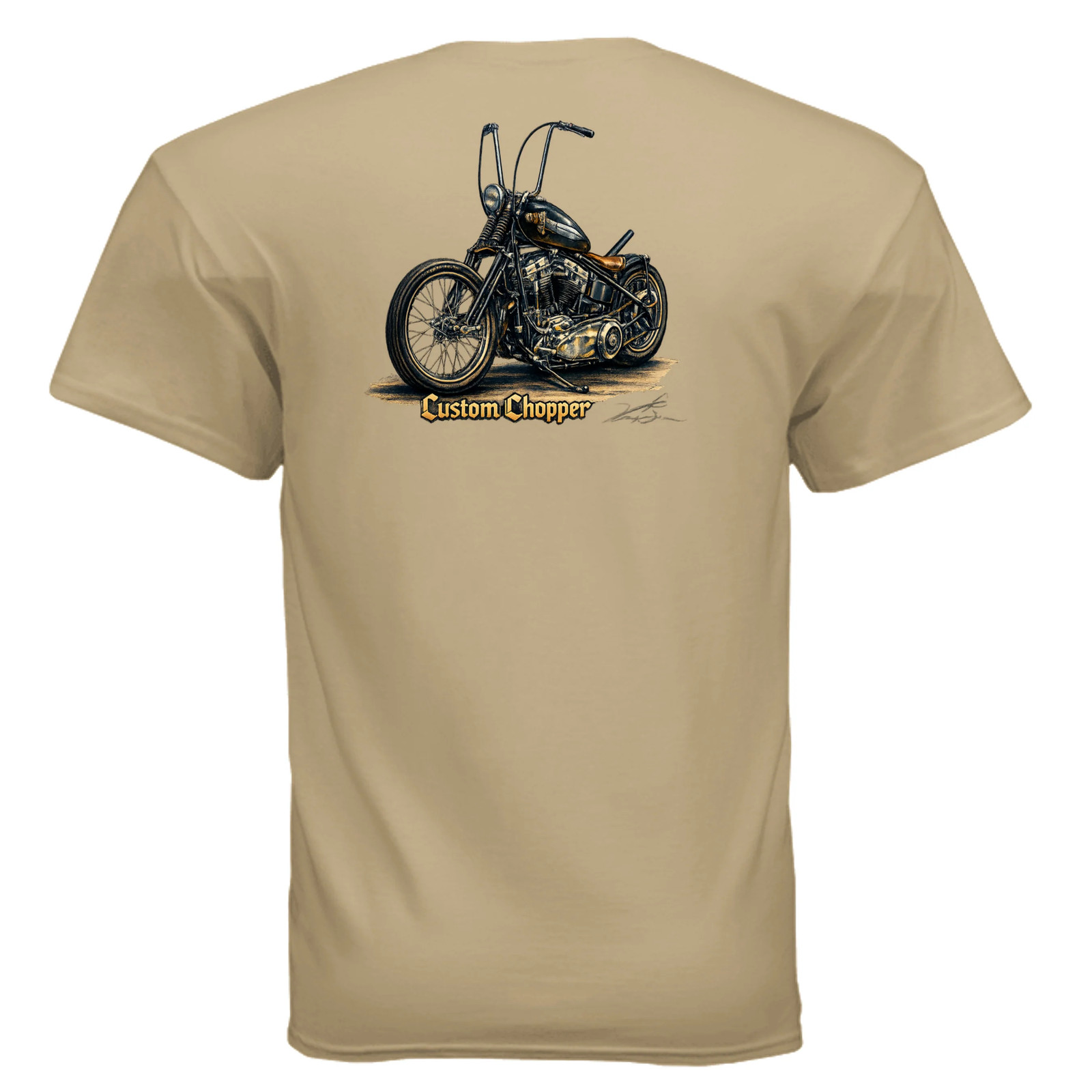 Custom Chopper 3 Vintage Motorcycle Art T-Shirt An Old Man's Art gallery