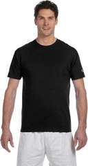 Champion Basic T-Shirt Black Men’s Short Sleeve Crew Neck Tag Free 100% Cotton