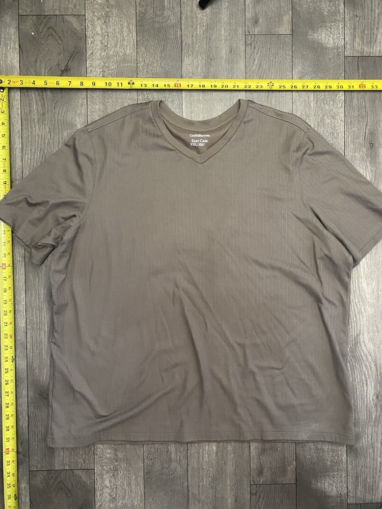 New Croft & Barrow Men Corduroy Stripped Short Sleeve Crew Neck T-Shirt Size XXL