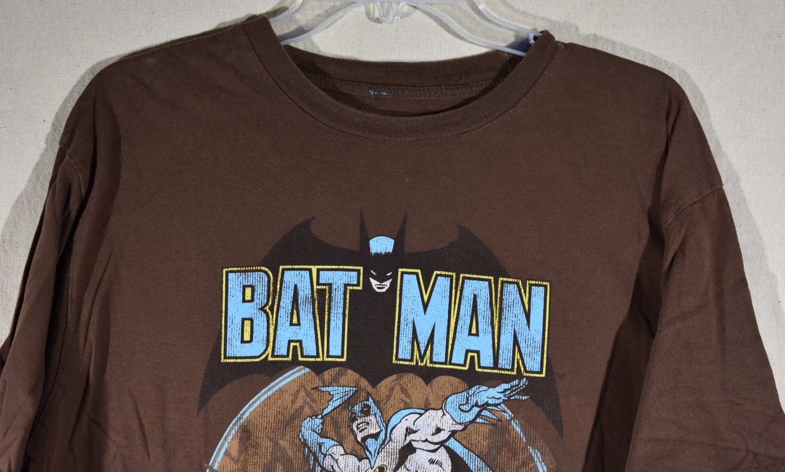 Vintage Batman Men's T-Shirt Brown DC Comics - Blue/Gray Batman - Size XL XLarge gallery