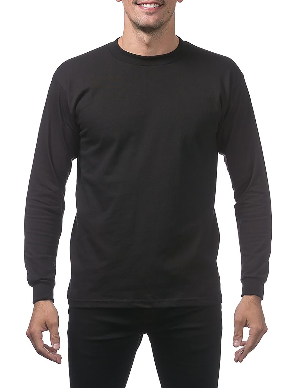 Pro Club Men's 3-Pack Heavyweight Cotton Long Sleeve Crew Neck T-Shirt gallery