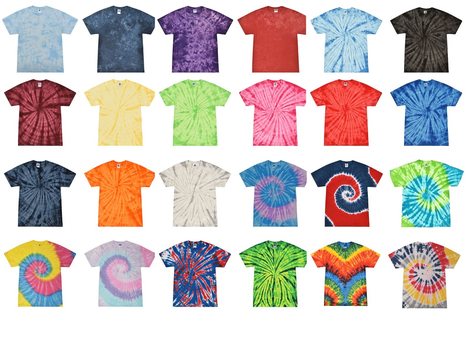 Tie Dye T-Shirts Multi-Color Adult XL 100% Cotton Colortone gallery