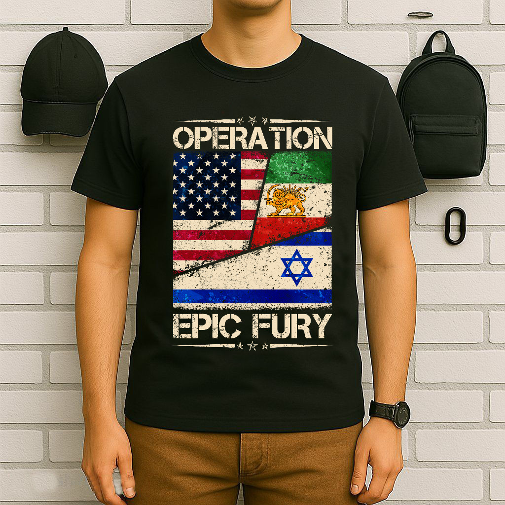 Operation Epic Fury Flag America Iran And Israe T-Shirt Unisex gallery