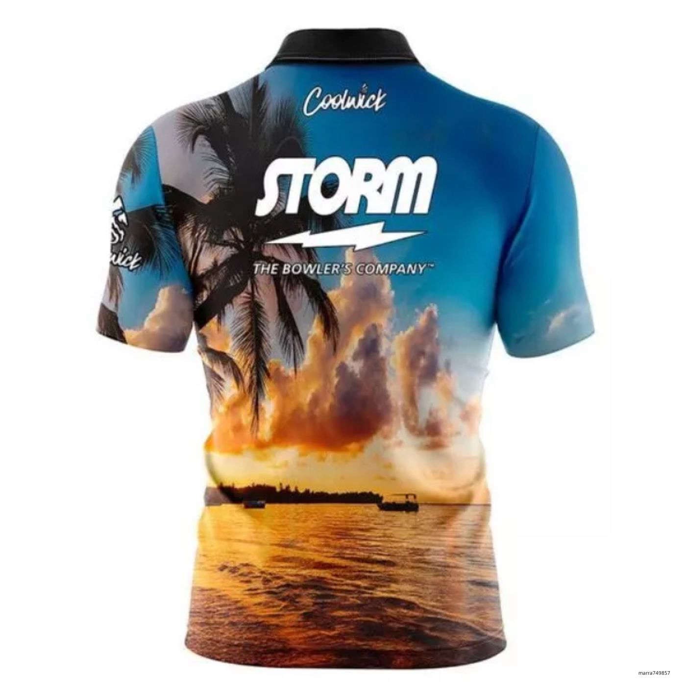 Storm Sunset Palm Trees Free Custom Bowling Jersey Size S-5XL