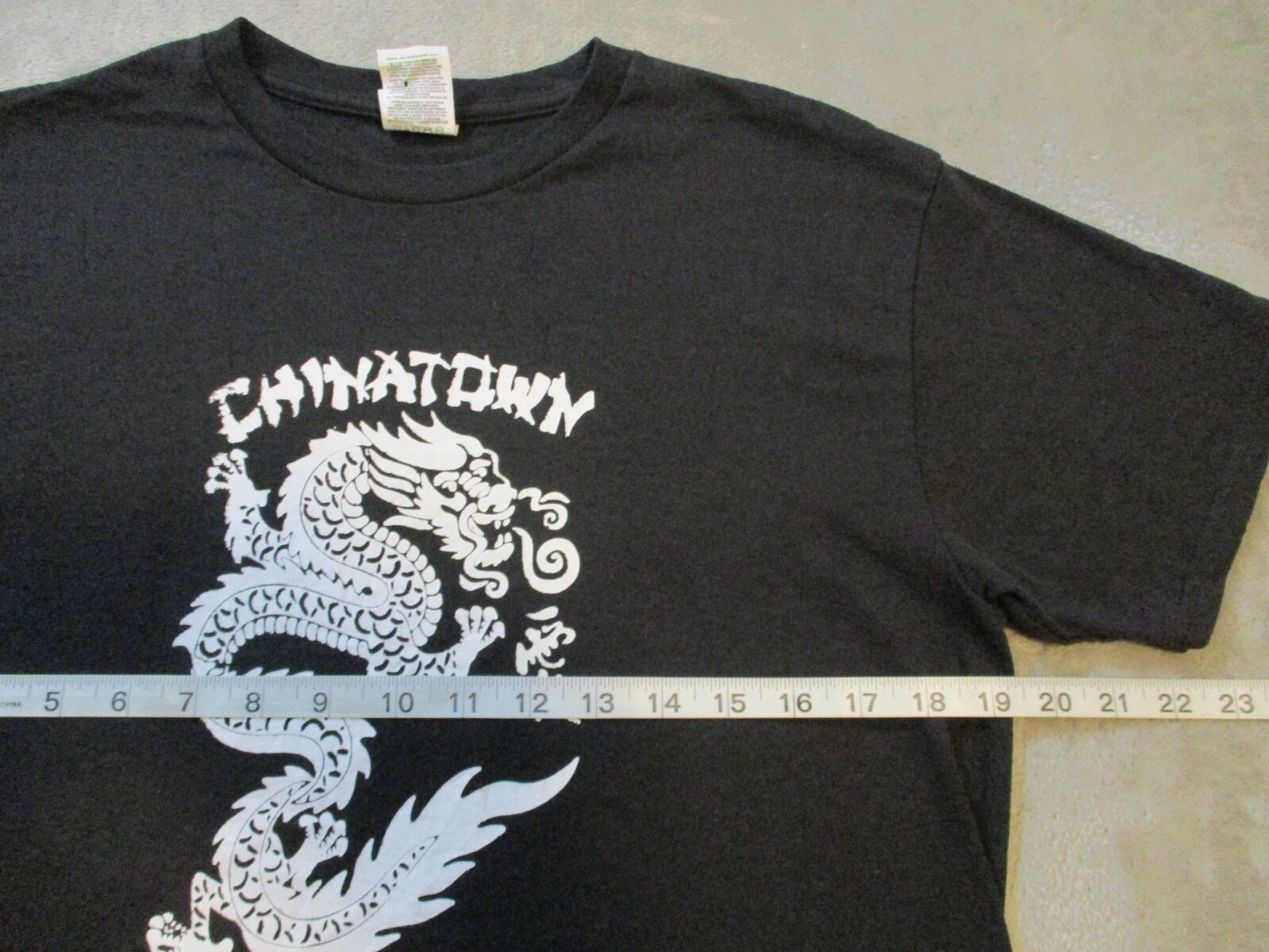 Vintage Chinatown New York Shirt Mens Medium Black White Dragon China Town gallery