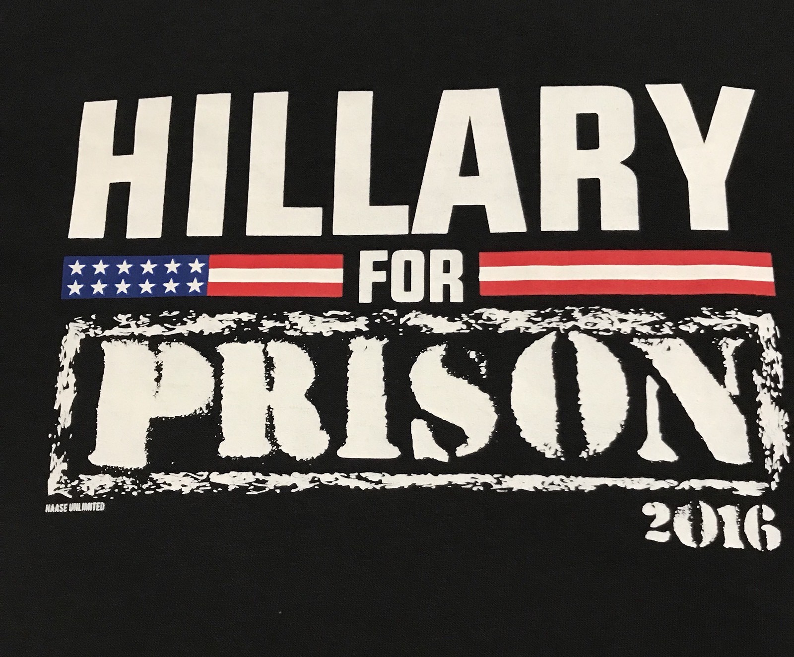 Hillary For Prison 2016 T Shirt Large Black Republican Shirt Hillary Clinton gallery