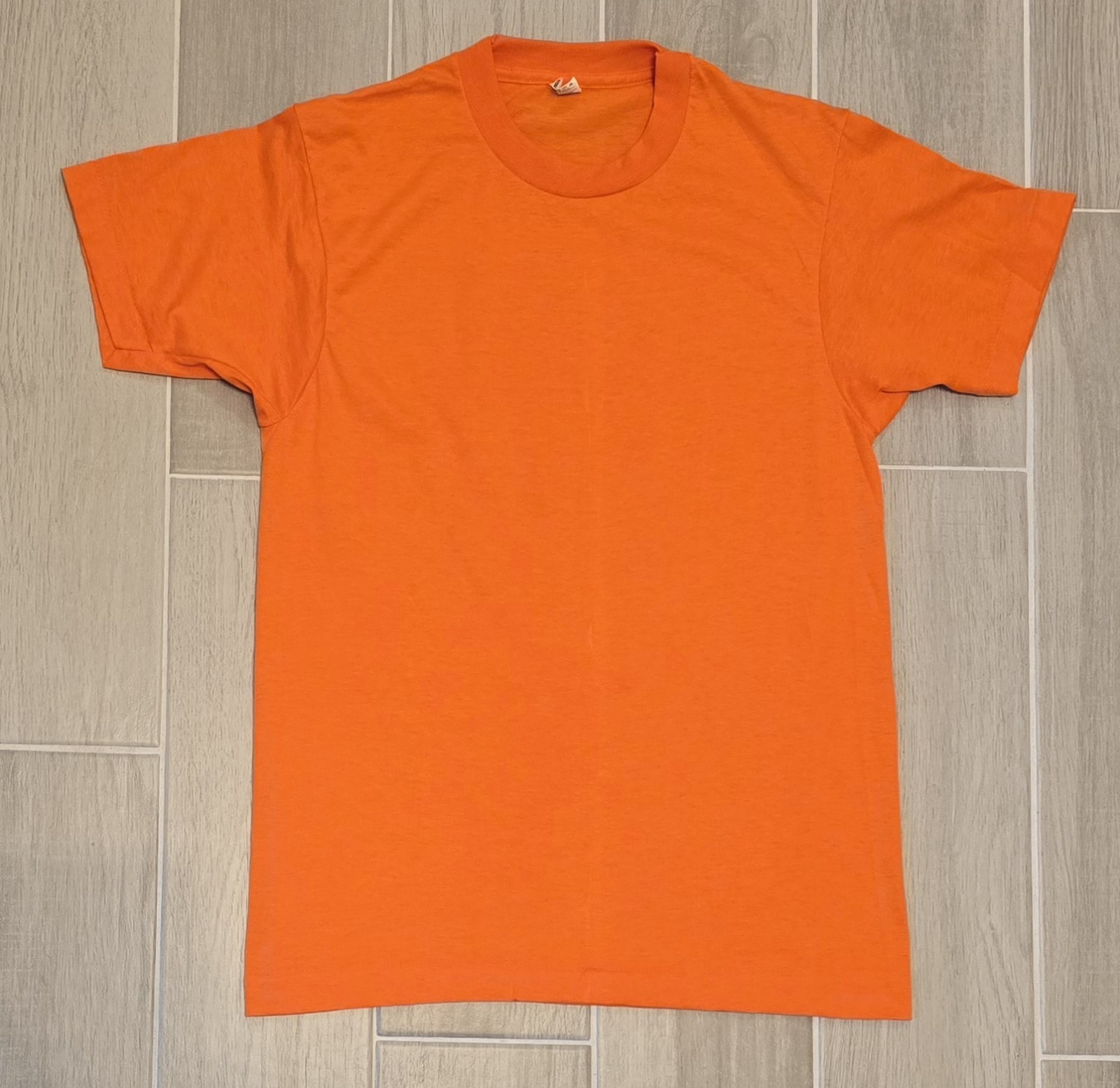 Vintage Screen Stars Blank Orange Shirt Size Medium 80’s Single Stitch USA
