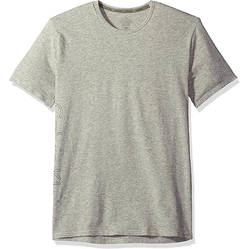 Calvin Klein Mens Logo Lounge Short Sleeve Crew Neck-Grey Heather-Small-NWT-C84 gallery