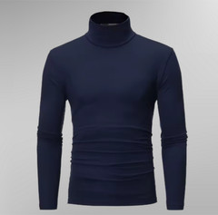 Mens Turtleneck Basic Pullover Long Sleeve Jumper Top Casual Slim Fit T-Shirt
