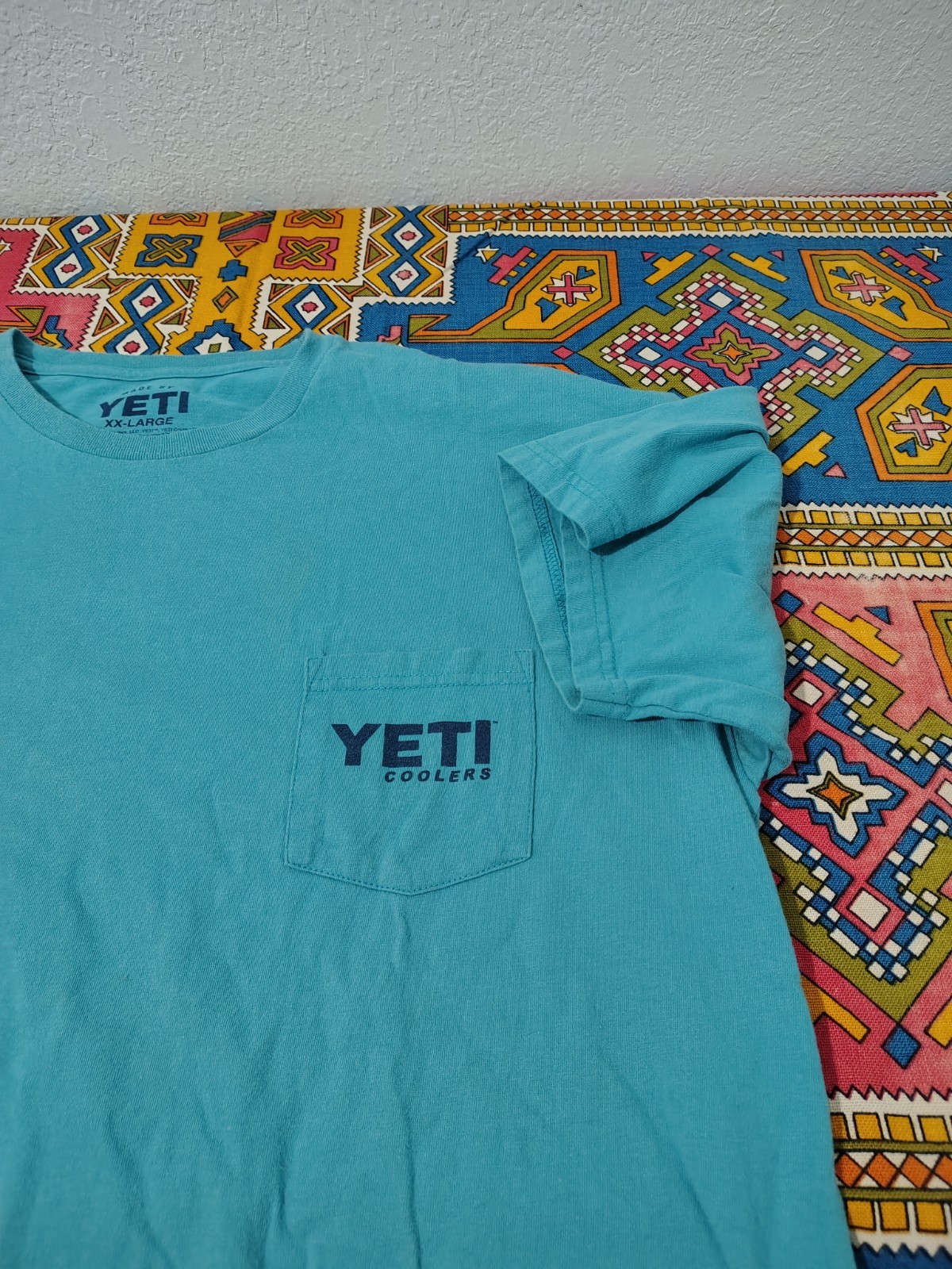 Yeti Tshirt spell out Graphic 2XLarge Blue cotton free shipping B120 gallery