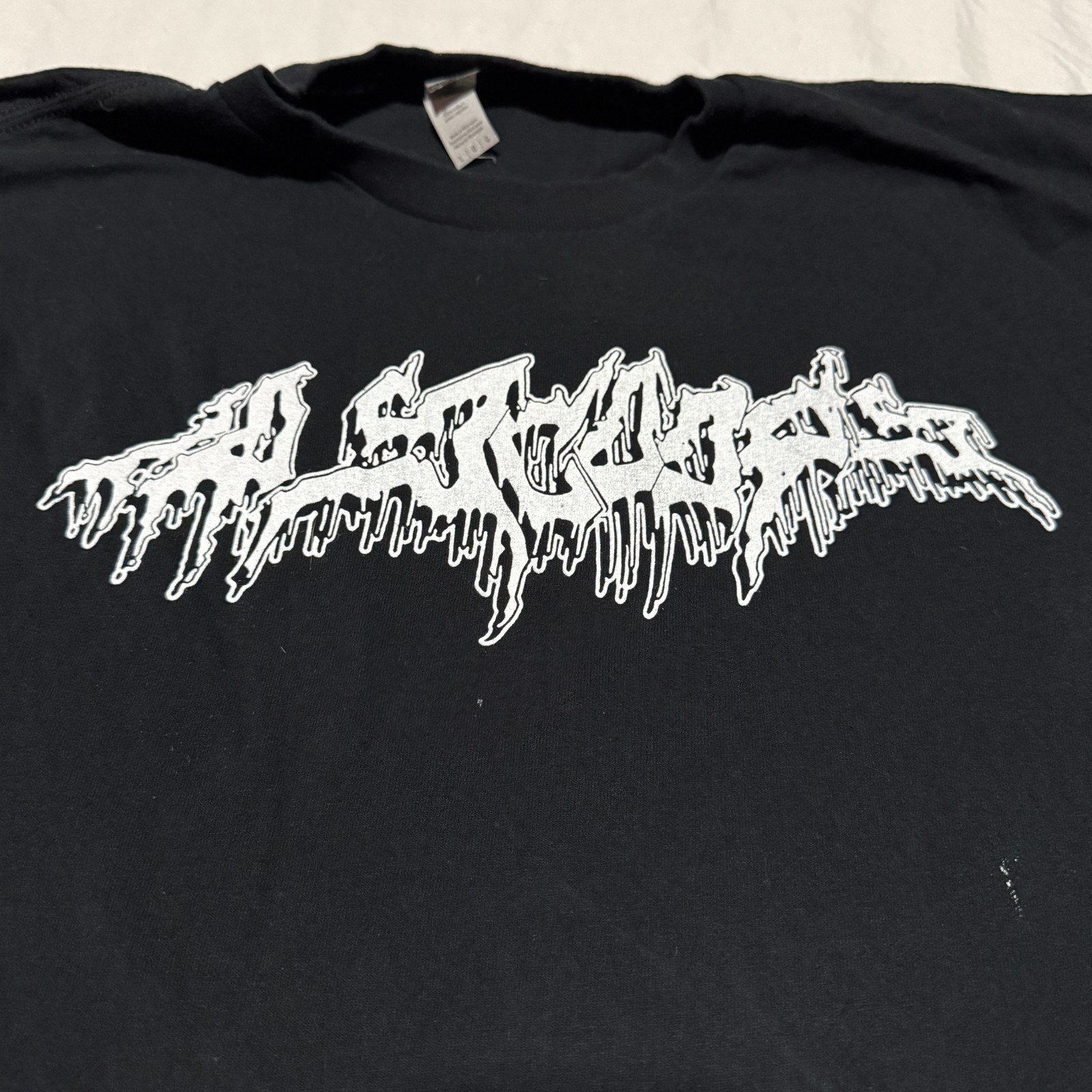 UNKNOWN dripping/graffiti metal-style logo shirt SZ LARGE Hardcore? Death? DJ? gallery