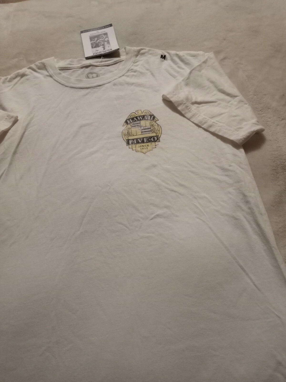 NOS Vintage NWT Hawaii Five O Mens Adult White T Shirt Tee Size M Medium a8 gallery