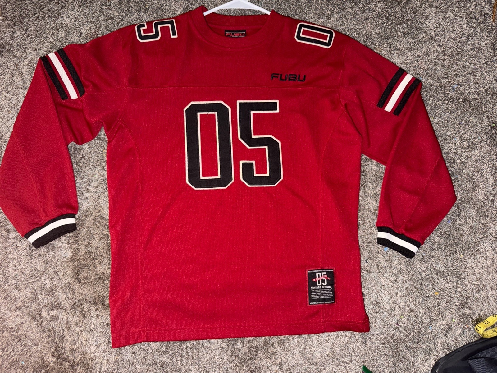 RARE Y2K FUBU OFFICIAL 05 LONG SLEEVE JERSEY Embroidery Hip Hop